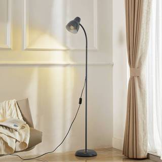 Gulvlampe Tebbi Lindby, Aluminium/grå/zink, Stue/spisestue, Metal, Gulvlampe nedadstrålende