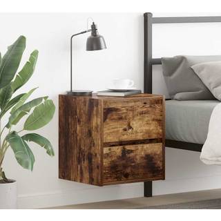 Væghængte Sengeborde 38X34X40 Cm Etræsfarve - 2 / Røget eg