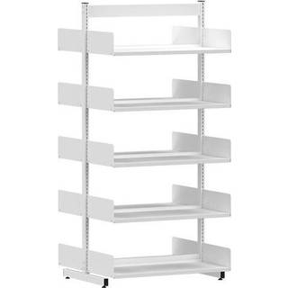 Kontorreol i stål til gulv 1900x900x400mm hvid tosidig grundsektion
