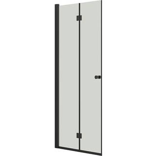 Scanbad Match B foldedør 87-89x200 cm, sort/klart glas BS91-03
