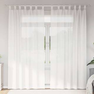 Voile-Gardiner Hvid - med stanglommer / 140 x 245 cm