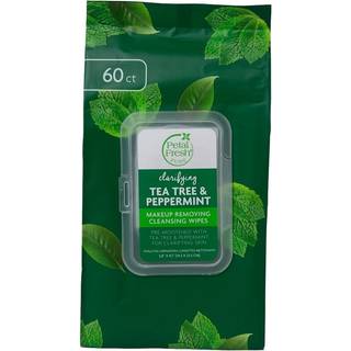 Petal Fresh Pure Tea Tree & Peppermint Makeup Removing Wipes 60stk