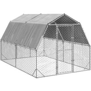 hønsegård med tag 2,5x4x2,25 m galvaniseret stål