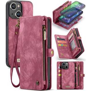 iPhone 16 Plus Caseme 008 2-i-1 Multifunktionel Pung - Rød