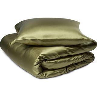 Silke sengetøj 140x220 cm - Olivenfarvet sengetøj - Sengesæt i 100% morbærsilke - By Borg
