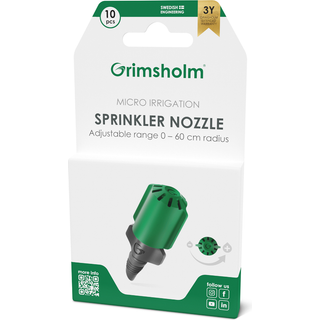 Grimsholm 360o Adjustable Endline Sprinkler Nozzle 13 mm (1/2") & 4,6 mm (3/16"), 10 pcs -