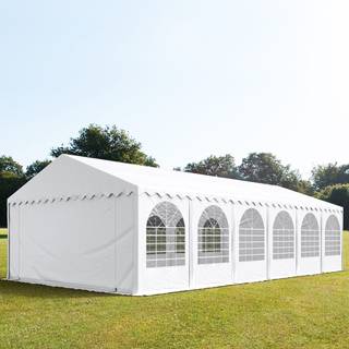 6x12m, Partytelt, PVC-teltdug, hvid, med bundramme - (7847)