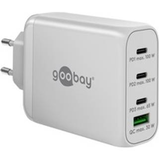 Goobay USB Multiport GaN Power lader 100W hvid (3x USB-C/1 x USB-A)