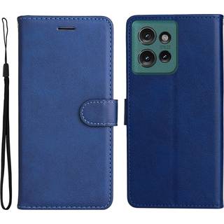 Motorola Edge 50 Wallet Flip Læder Cover m. Pung - Blå