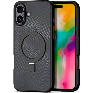 DUX DUCIS iPhone 16 Fleksibel Plastik Cover m. Kickstand - MagSafe Kompatibel - Gennemsigtig/Sort