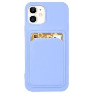 Silikone kort cover med kortlomme til iPhone 13 Pro Max, lilla