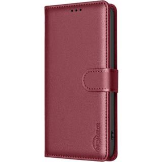 BINFEN Samsung Galaxy A36 (5G) Imiteret Læder Flip Cover m. RFID Blokering og Kortholder - Rød