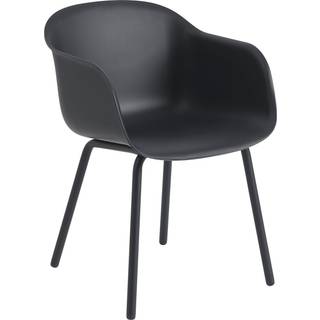 Muuto, Fiber Outdoor Stol med armlæn Anthracite Black