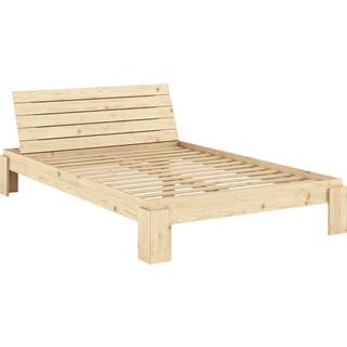 Layers Sengeramme med Opbevaringsgavl i Massiv FSC Fyrretræ Fra Karup Design | Japandi - 140×200 | Trekvart seng