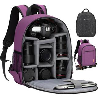 TARION Lilla Pro Kamerarygsæk med rum til bærbar computer, vandtæt regnslag – DSLR/SLR, spejlløse kameraer, objektiver og stativ