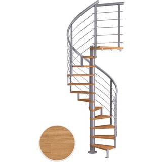 DOLLE Montreal DESIGN spindeltrappe, Ø120 cm, pearl grey/olieret eg - 12 trin
