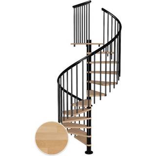 DOLLE Montreal CLASSIC 4 spindeltrappe, Ø160 cm, sort/olieret bøg - 13 trin