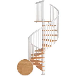 DOLLE Montreal CLASSIC 5 spindeltrappe, Ø160 cm, hvid/olieret eg - 11 trin