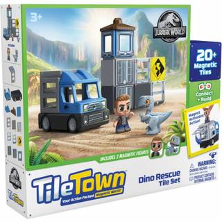 Tile Town - Jurassic World Dino Redning, Magnetisk byggesæt 22 dele
