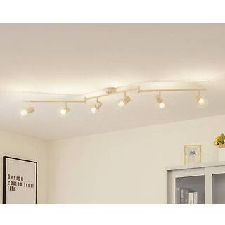 Lindby loftlampe Piena, beige, 6 lyskilder, metal, 150 cm