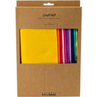 Hobbyfilt, A4, ark 210x297 mm, tykkelse 2 mm, colorful, 10 stk./ 1 pk.