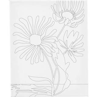 Malerlærred med store blomster, 24x30 cm