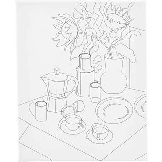 Malerlærred med print - Morgenbord 24x30 cm