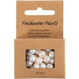 Ægte ferskvandsperler 4 mm, 40 stk. til smykkeprojekter