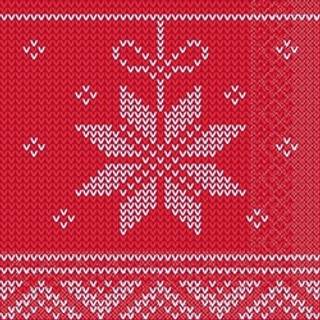 Frokostserviet Christmas star 3-lags 1/4 fold 33x33cm nyfiber rød