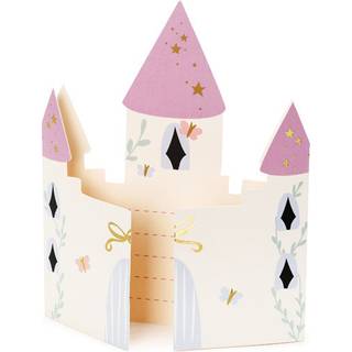 6 stk. Invitationskort Slot Pink 12.5x15.5 cm – Invitér med stil og eventyrglans