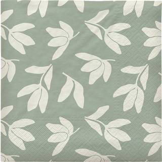 Broste Copenhagen Herbert papirservietter 33x33 cm 20-pak Desert sage-off white