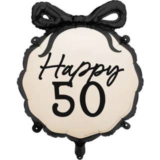 1 stk. Happy 50 Folieballon 47,5x45 cm – til helium og luft, inkl. sugerør