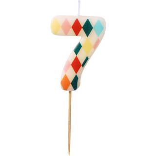 Fødselsdagslys Nummer 7 Cirkusfarver 55 mm – Tænd for festens farveglæde