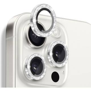 NORTHJO Kameralinsebeskyttelse med Glitter til iPhone 16 Pro / 16 Pro Max, Hærdet Glas