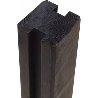 Plus profilstolpe 2 spor sort ral9005 krydsskåret trykimpr./grundmalet  9x9x268cm