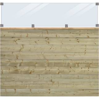 PLUS Plank profilhegn med glas, PEFC, nåletræ - 174 x 163 cm