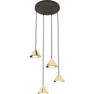 Hængelampe Elit, 4 lyskilder, Ø 30 cm, sort/guld, metal
