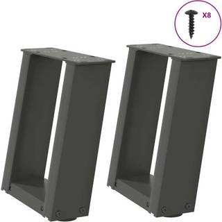 Sofabordben U-Formet Stål - Antracitgrå / 30 x (30-31) cm