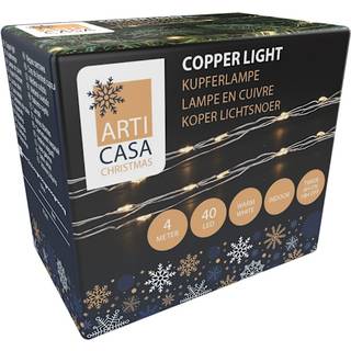 Julelyskæde med 40 LED-lys og timerfunktion, varm hvid