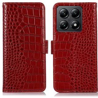 Xiaomi 14T Pro Crocodile Series Læderpung med RFID - Rød