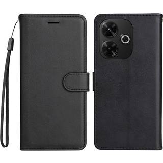EIDERWOOD Xiaomi Redmi 13 Kunstlæder Flip Cover m. Pung og Strop - Sort