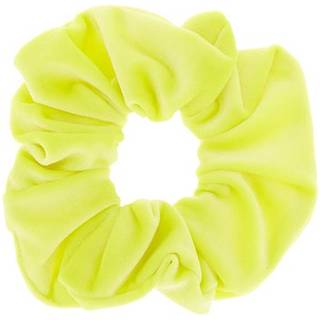 Scrunchie - Velour & elastisk - Neon Gul