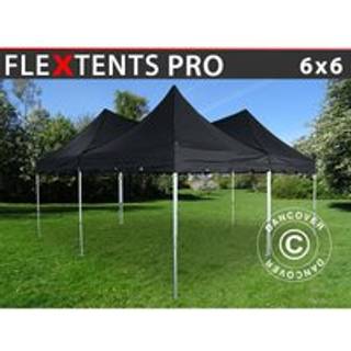 Foldetelt FleXtents Easy up pavillon PRO Peak Pagoda 6x6m, Sort KUN 4 STK. TILBAGE