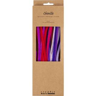 Chenille, L: 30 cm, tykkelse 6 mm, lilla/pink harmoni, 25 stk./ 1 pk.