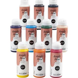 Akrylmaling Blank - 10 Ass. Farver, 120ml Pr. Flaske