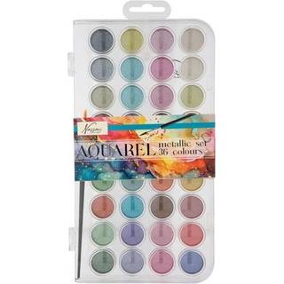 Nassau Metallic aquarel set 36 pc in transparent palette