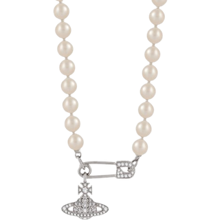Vivienne Westwood Lucrece Pearl Necklace - Silver - White - 43cm