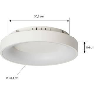 Lucande loftlampe Samvel, Ø 38,4 cm, hvid, jern