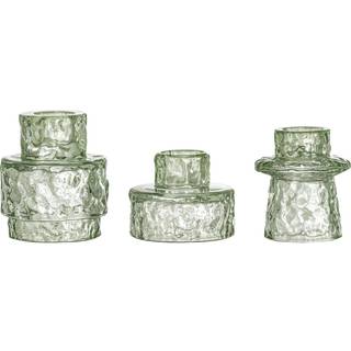 Bloomingville Delphia Lysestage 3-pak - Lysestager Glas Grøn - 82061711