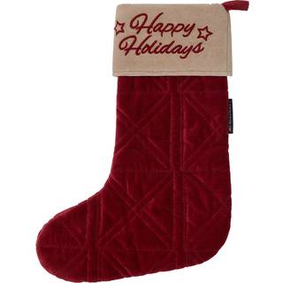 Lexington Happy Holidays Organic Cotton Velvet Julesok - Julepynt Bomuld Rød - 12448000-4501-ONE